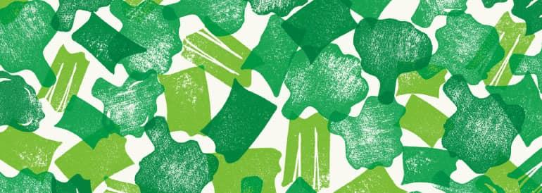 Green patterned image for Cascadian Farm Organic Frozen Broccoli Cuts