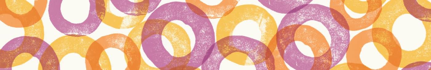 Multicolor stamped pattern of Fruitful O's Cereal