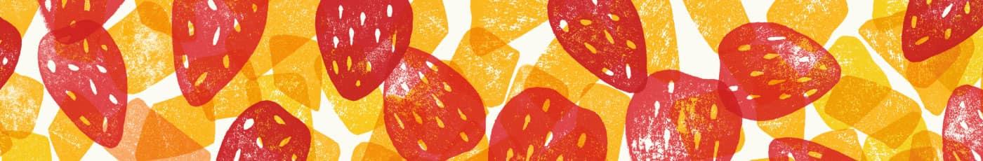Multicolor stamped pattern of Frozen Mango Strawberry Blend