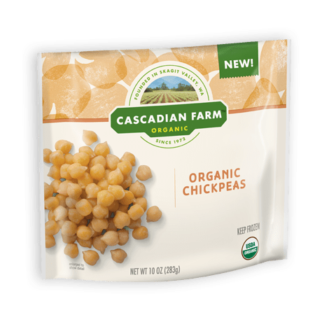Cascadian Farm Organic Frozen Chickpeas, front of package