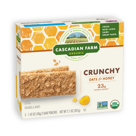Cascadian Farm Oats & Honey Crunchy Granola Bar package image