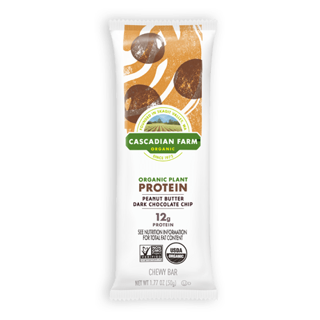 Cascadian Farm Peanut Butter Dark Chocolate Chip Protein Chewy Bar single package image
