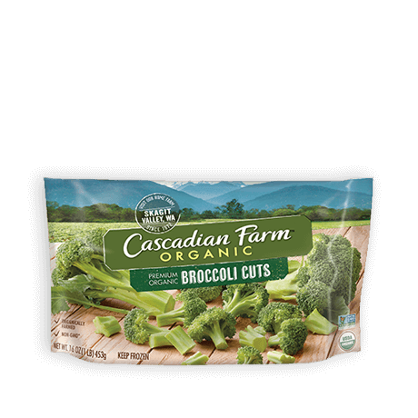 Cascadian Farm Organic Frozen Broccoli Cuts, front of package