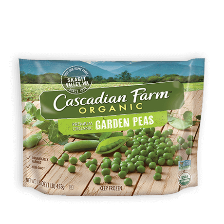 Cascadian Farm Organic Frozen Garden Peas, front of package