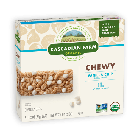 Cascadian Farm Vanilla Chip Chewy Granola Bar package image
