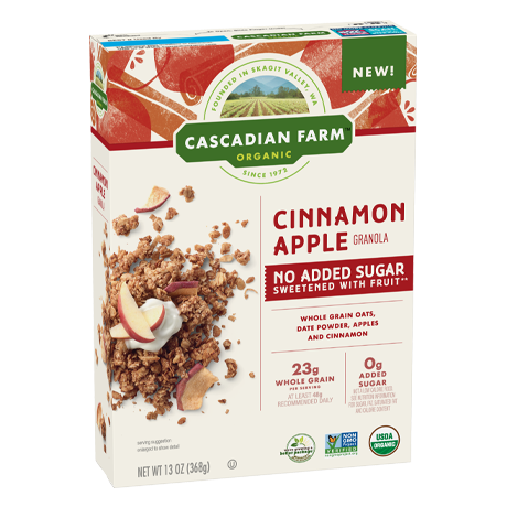 A box of Cascadian Farm Organic Apple Cinnamon Granola