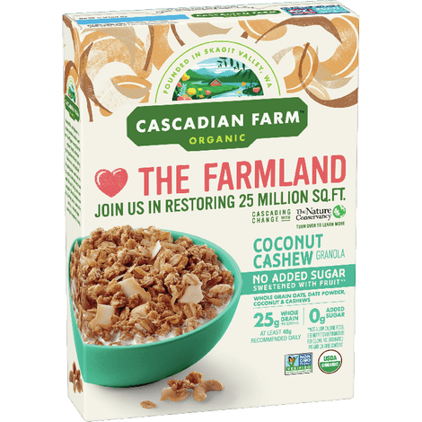 Cascadian Farms Organic Coconut Cashew cereal, front of package