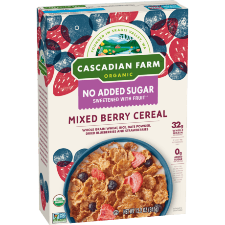 Cascadian Farms Organic Mixed Berry Cereal, front of package