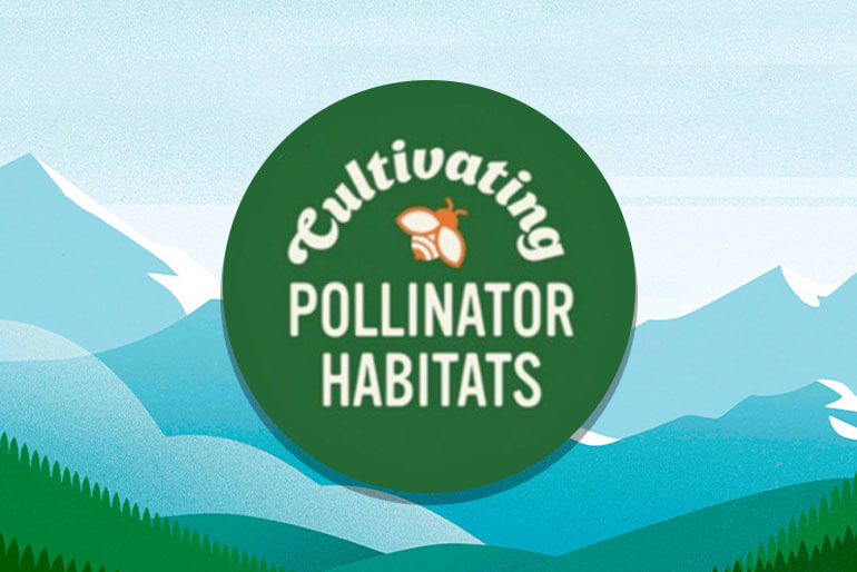 Cultivating Pollinator Habits on a graphic background