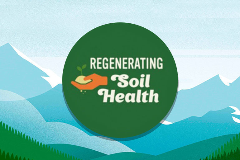 Regenerating Soil Health on a graphic background