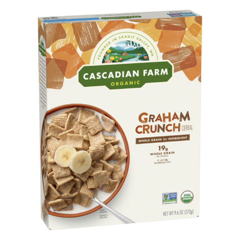 Cascadian Farm Organic Graham Crunch Cereal, Front of package
