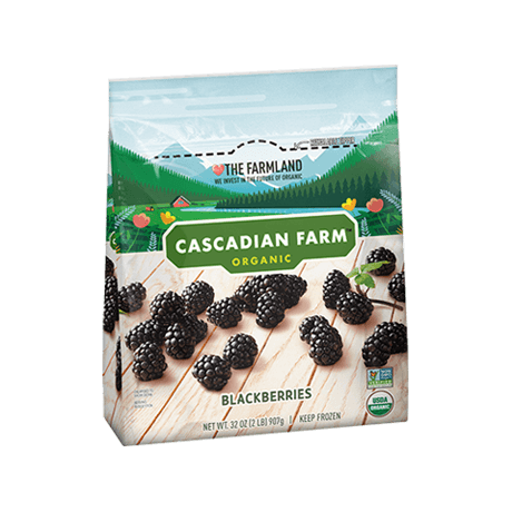 Cascadian Farm Organic blackberries, front of package