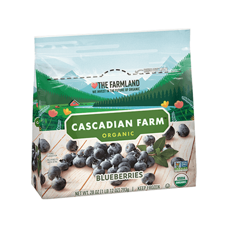 Cascadian Farm Organic blueberries, front of package