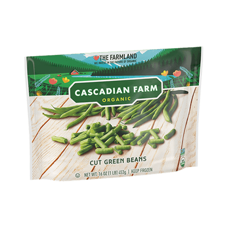 Cascadian Farm Organic cut green beans, front of package