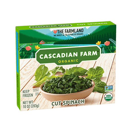 Cascadian Farm Organic cut spinach, front of package