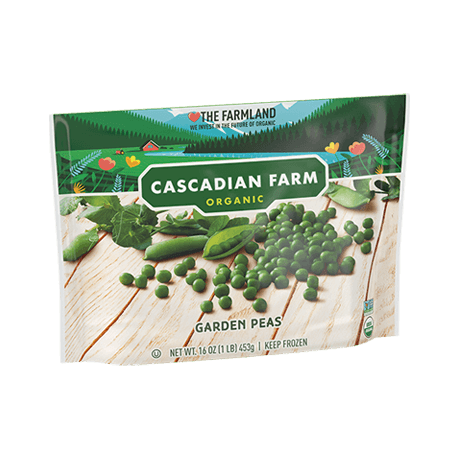 Cascadian Farm Organic garden peas, front of package