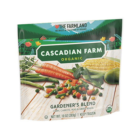 Cascadian Farm Organic gardener's blend, front of package