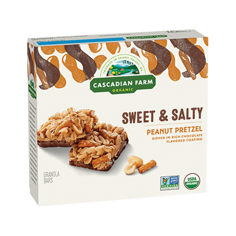 Cascadian Farm Organic sweet and salty peanut pretzel, front of package