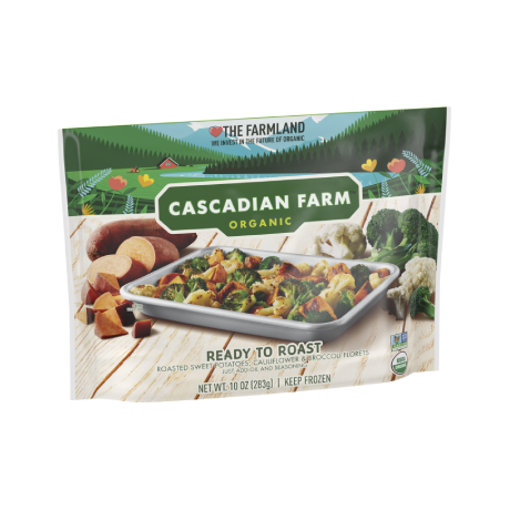 Cascadian Farm Frozen Ready to Roast Vegetables, front of package